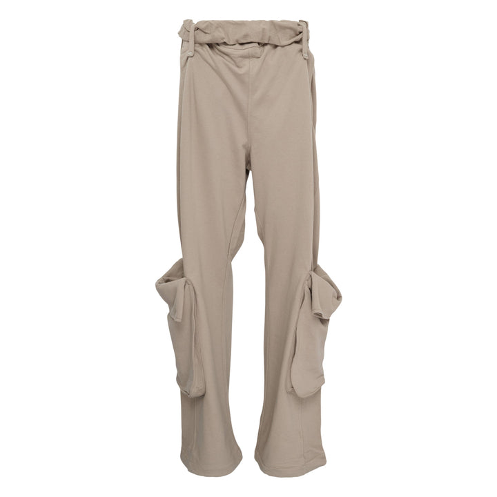 Rolled Waist Sweat Cargo Pants