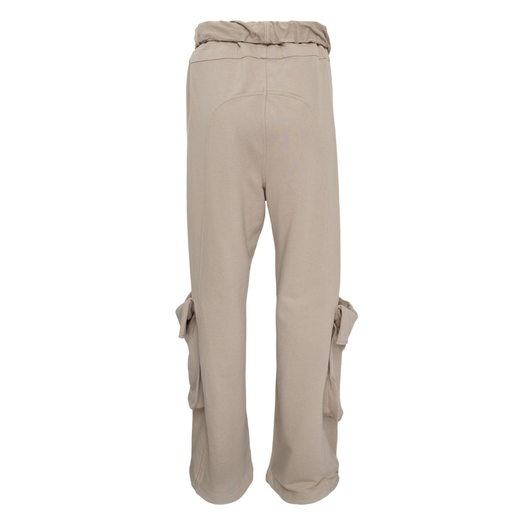 Rolled Waist Sweat Cargo Pants