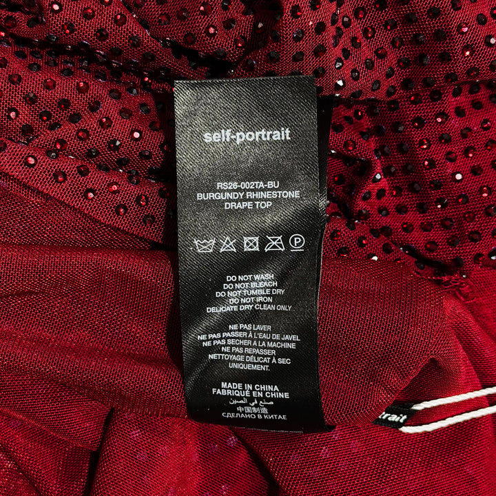 Burgundy Rhinestone Drape Top