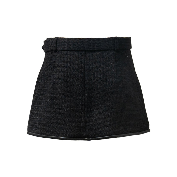 Black Boucle Mini Skirt