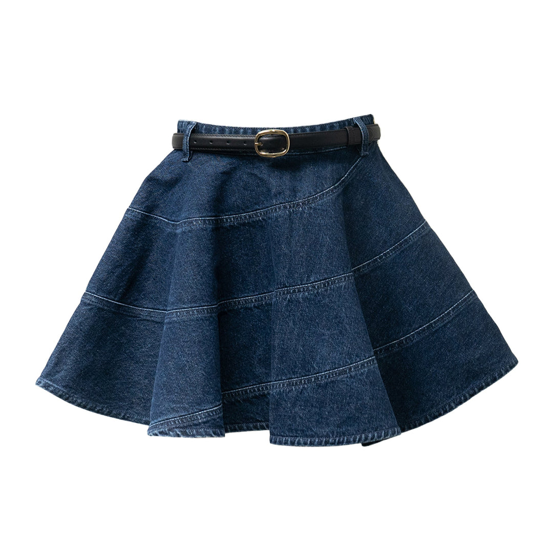 Flared Denim Mini Skirt