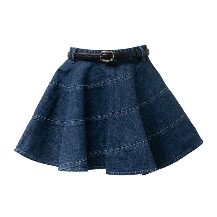Flared Denim Mini Skirt