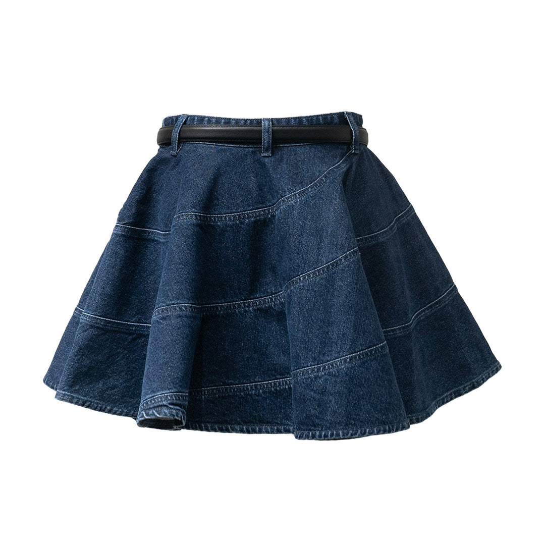 Flared Denim Mini Skirt