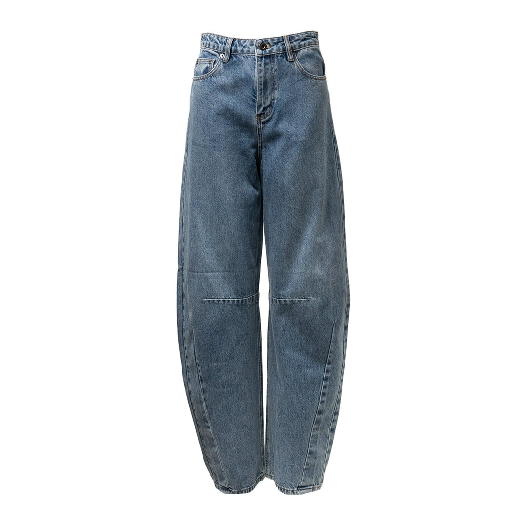 Blue Barrel Leg Jeans