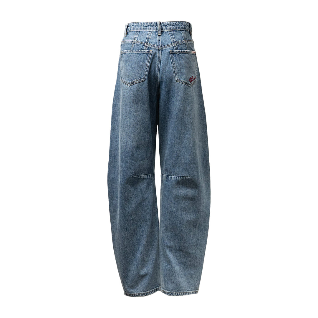 Blue Barrel Leg Jeans
