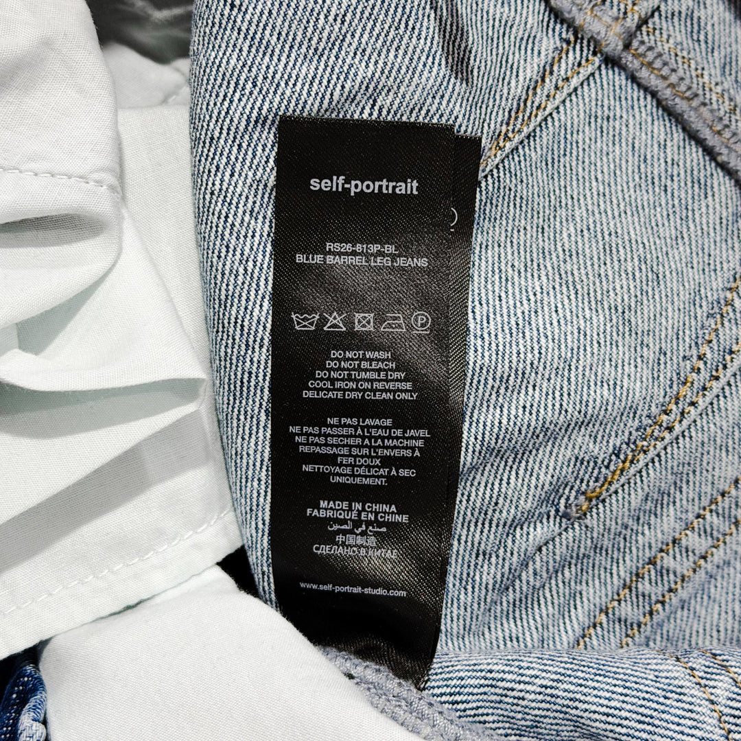 Blue Barrel Leg Jeans