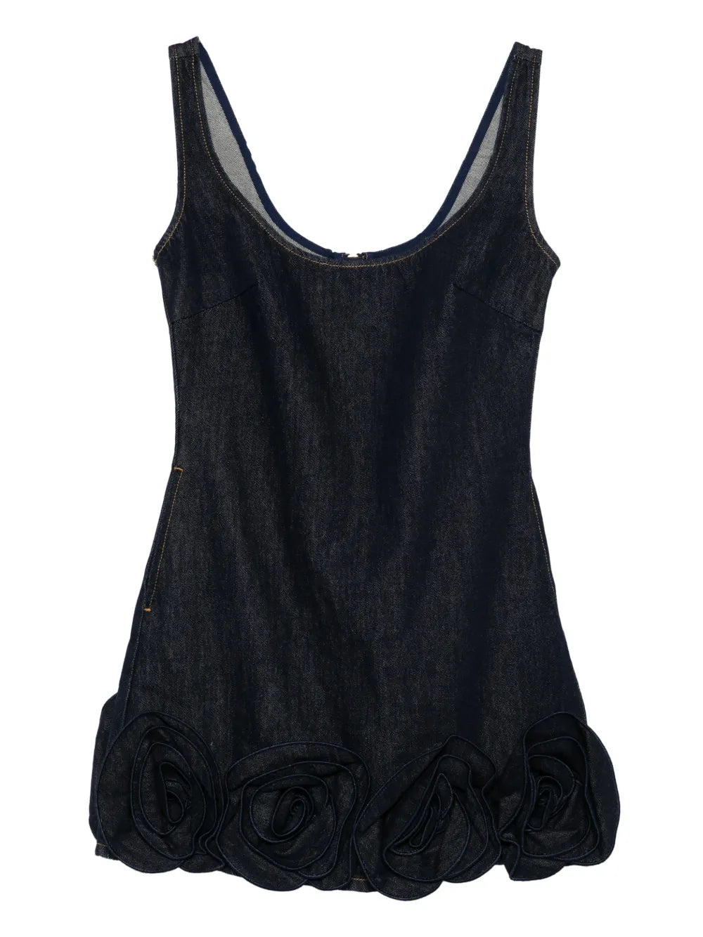 Indigo Denim 3D Flower Mini Dress