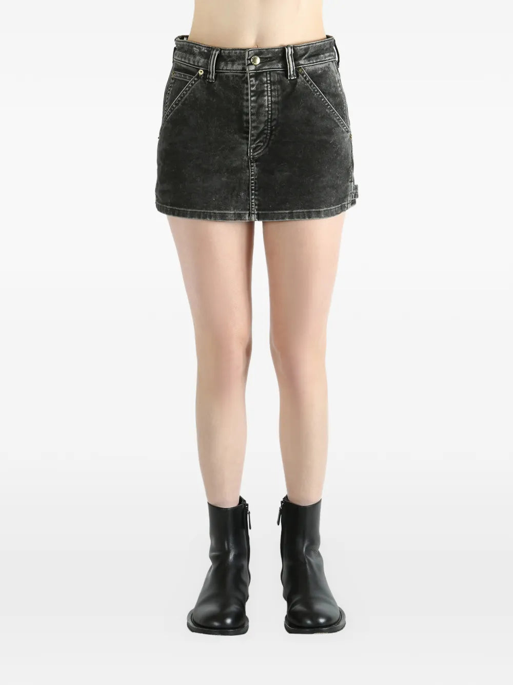 Flocked High Rise Carpenter Skirt