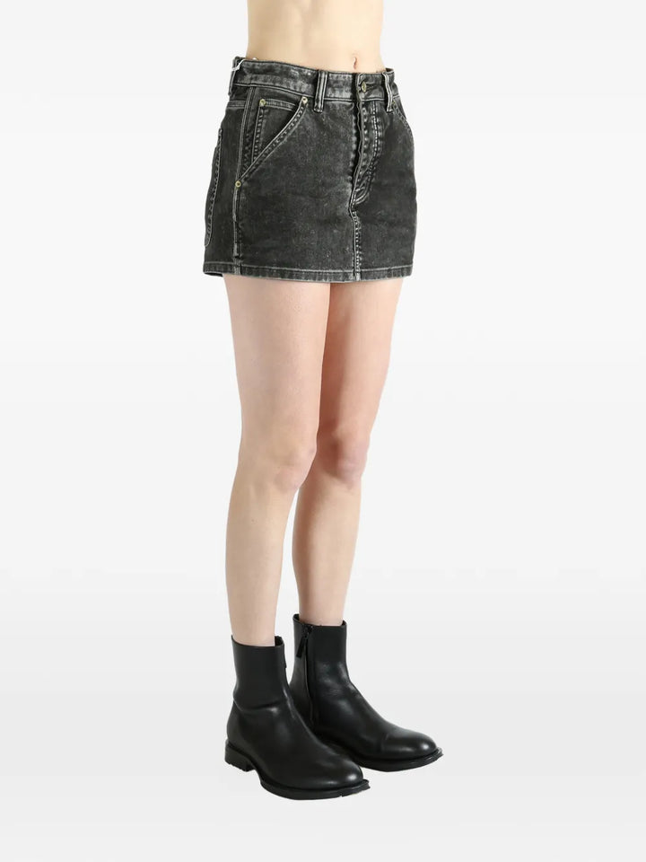 Flocked High Rise Carpenter Skirt