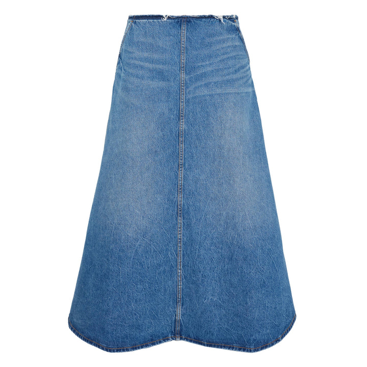 A-Line Denim Skirt Midi