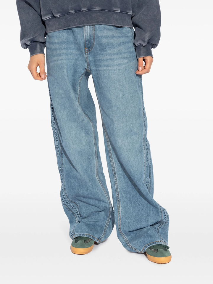 Logo-Embossed Balloon Jeans