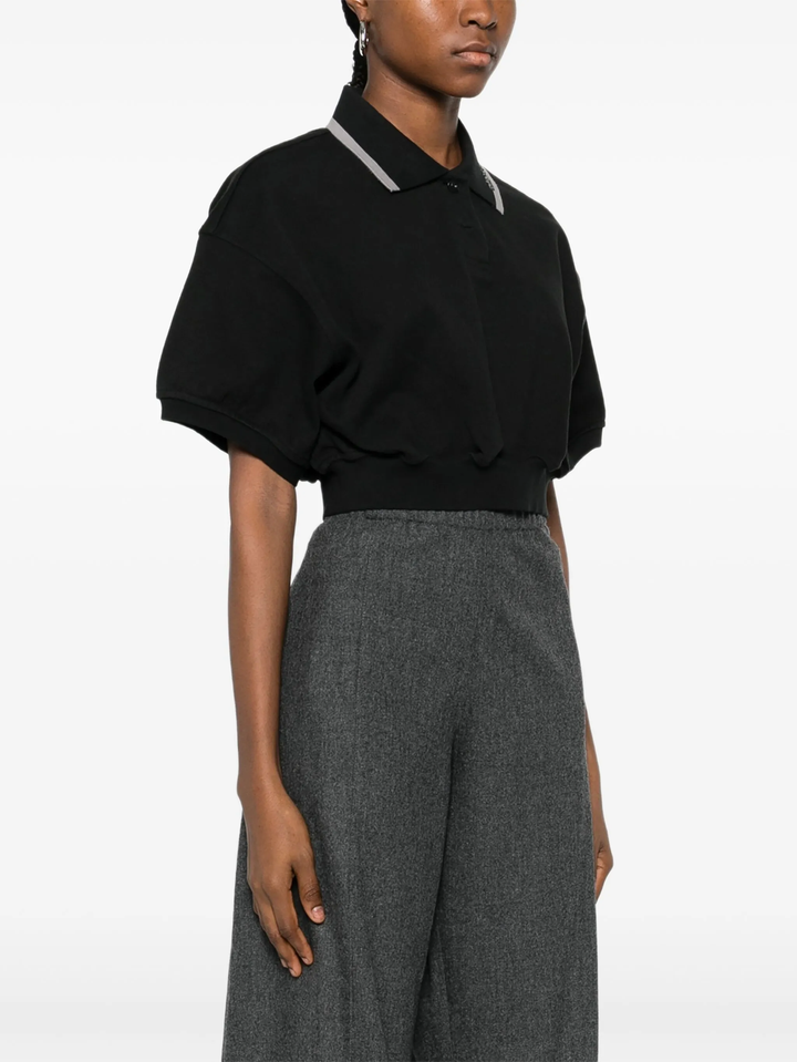 Relaxed Cropped Cinched Polo