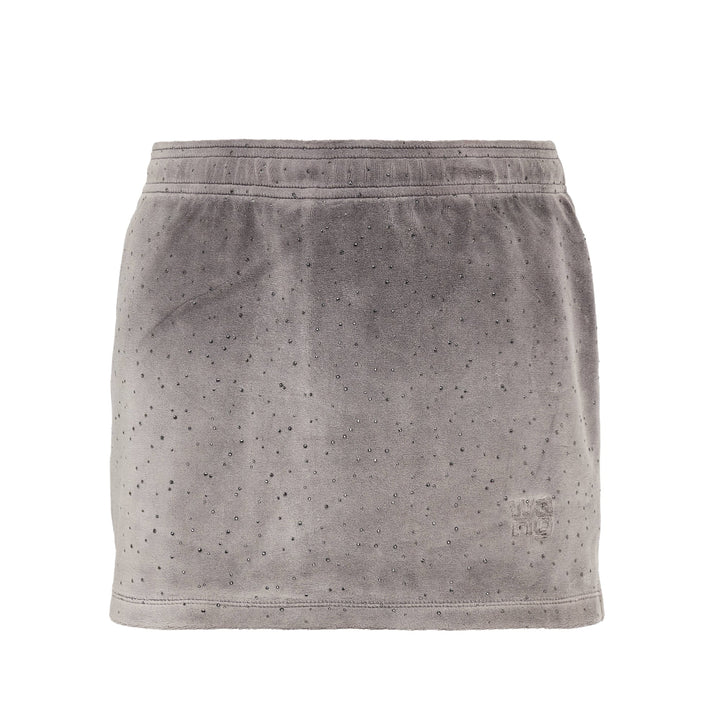 Crushed Velour Mid-Rise Mini Skort