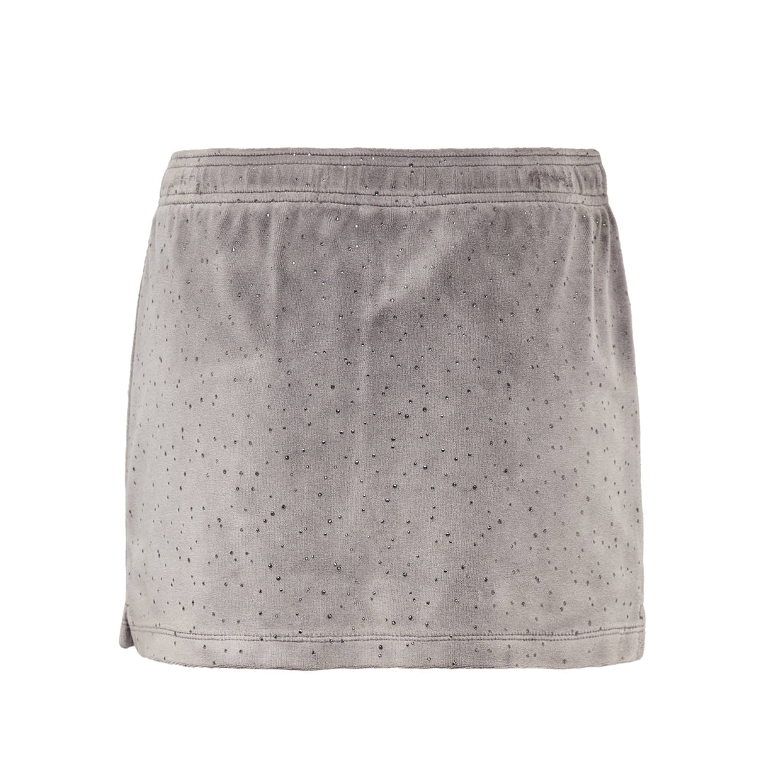 Crushed Velour Mid-Rise Mini Skort