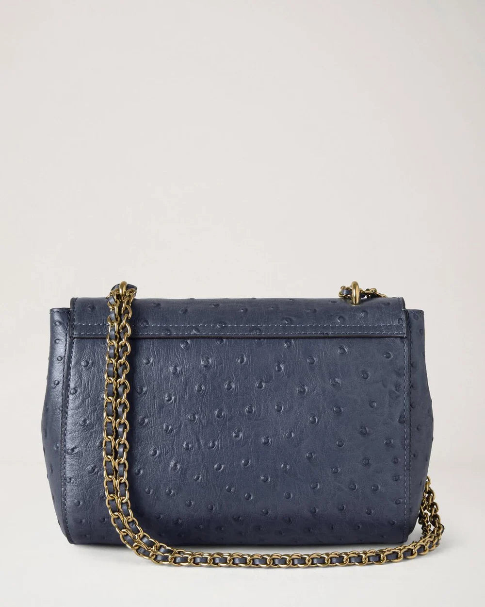 Lily Ostrich Print Small Shoulder Bag