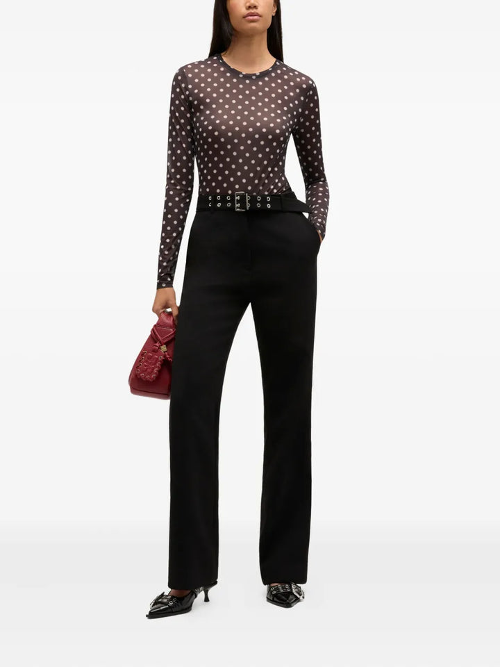 Printed Sheer Jersey Long Sleeve