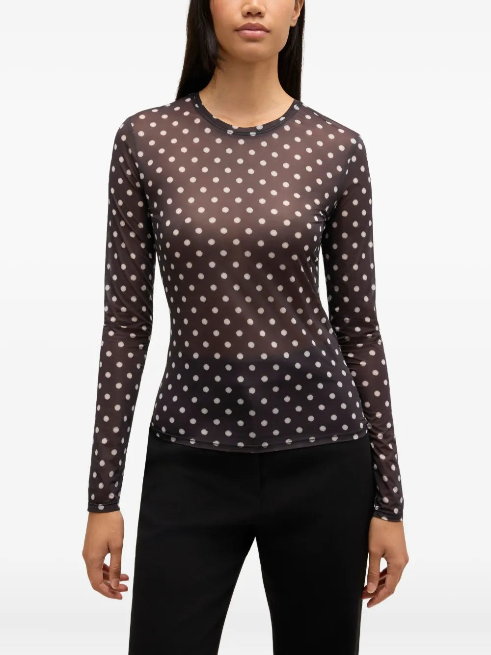 Printed Sheer Jersey Long Sleeve