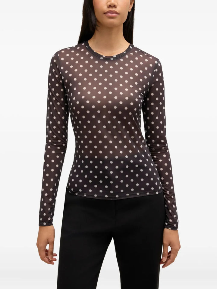 Printed Sheer Jersey Long Sleeve