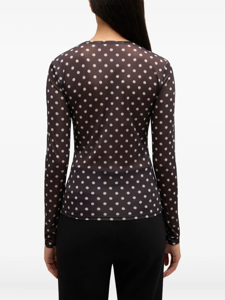 Printed Sheer Jersey Long Sleeve
