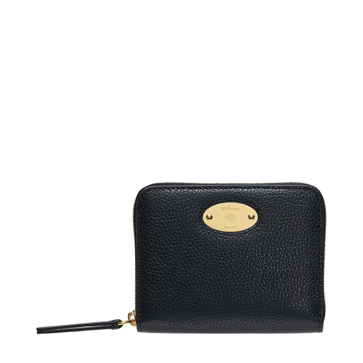 Mulberry Plaque Small Zip Around Purse Small Classic Grain