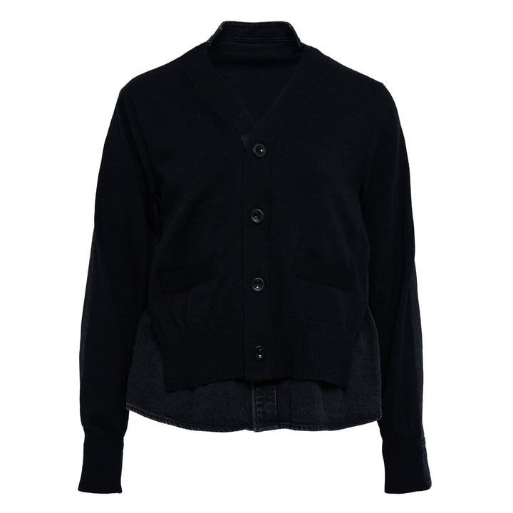 Denim x Knit Cardigan
