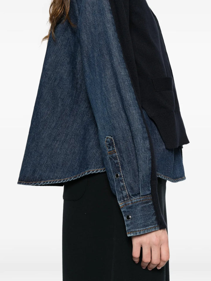 Denim x Knit Cardigan