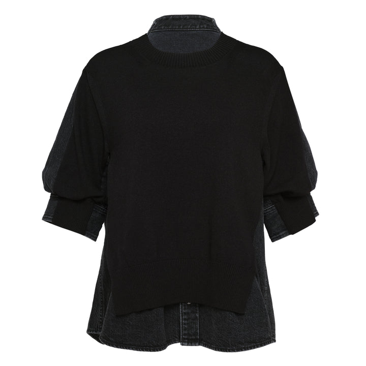 sacai Denim x Knit Pullover – Available at Club 21, Official Retailer in Singapore, Malaysia & Thailand with Global Shipping Online