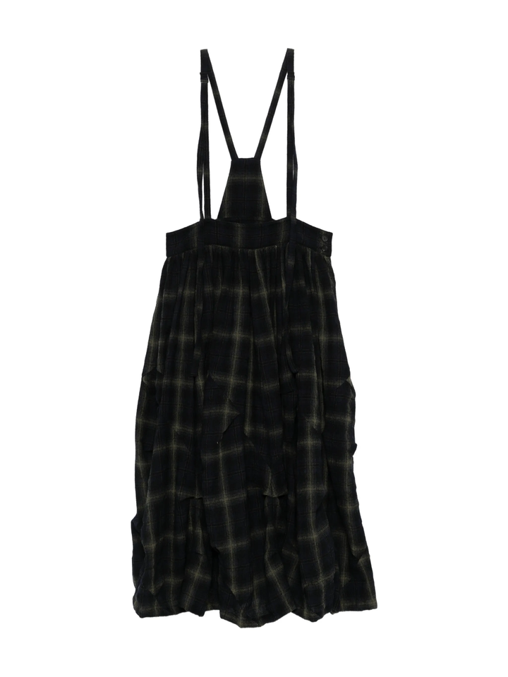 Plaid Suspender Skirt