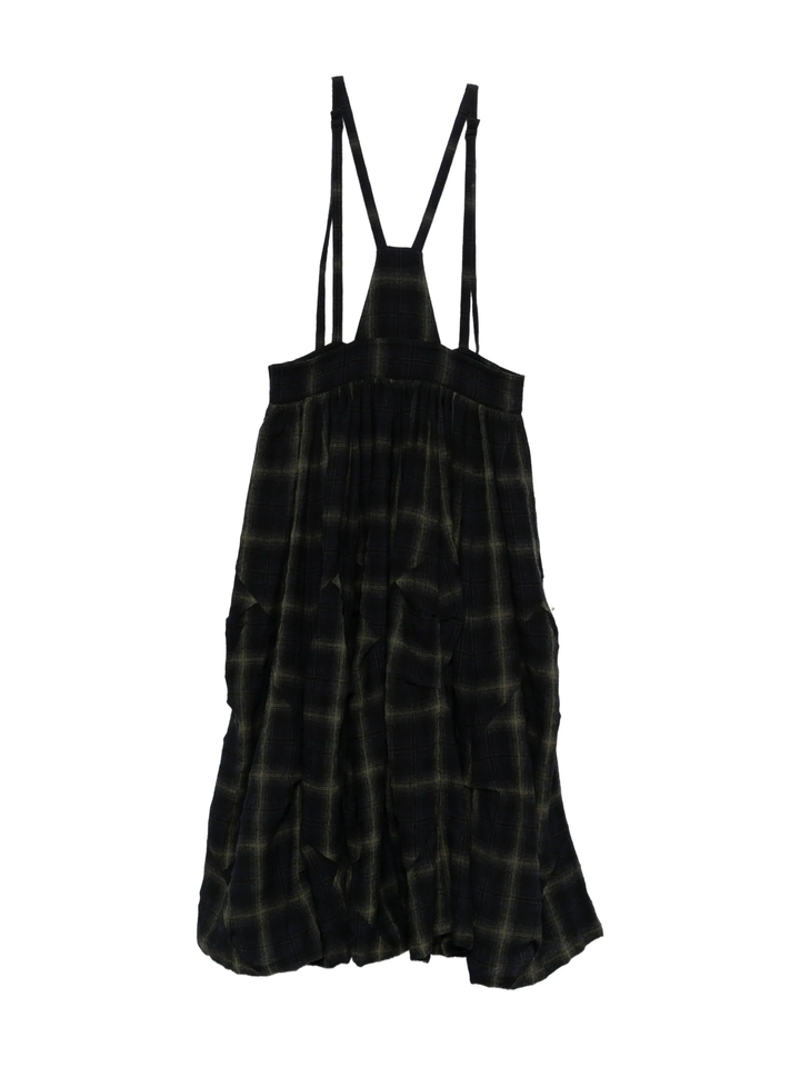 Plaid Suspender Skirt