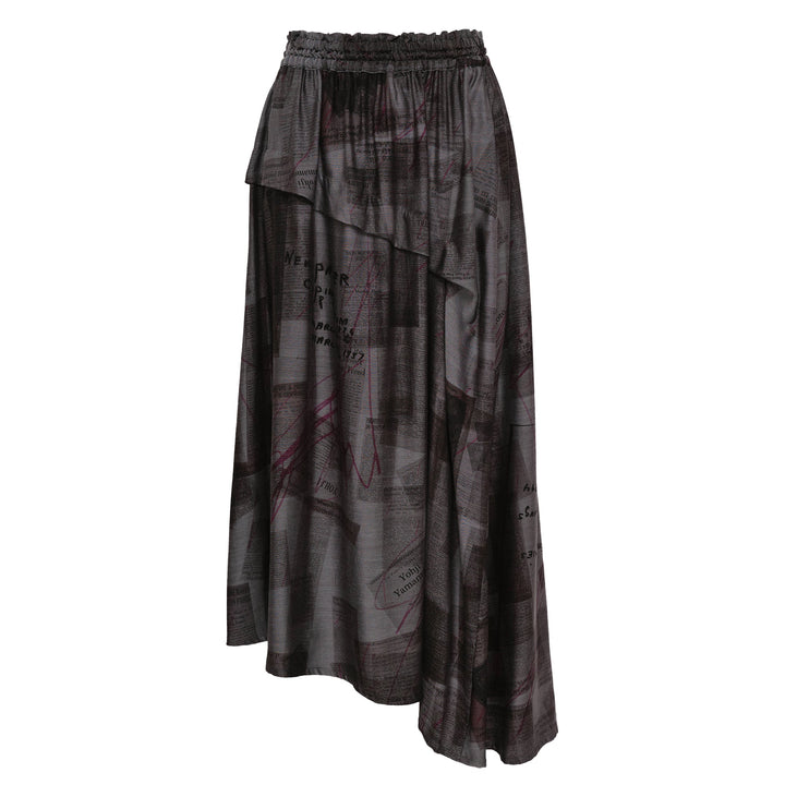 Right Side Tuck Asymmetric Skirt