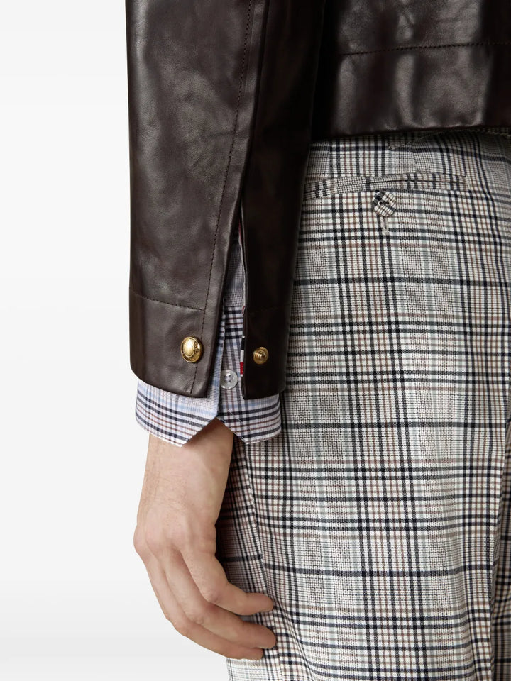 Zip Front Leather Jacket