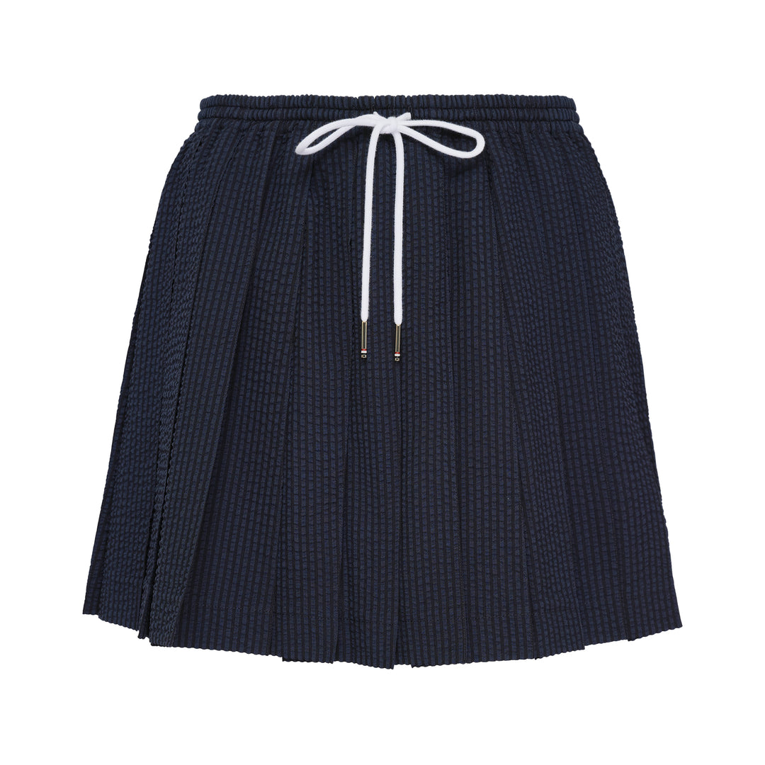 Mini Length Drawstring Pleated Skirt