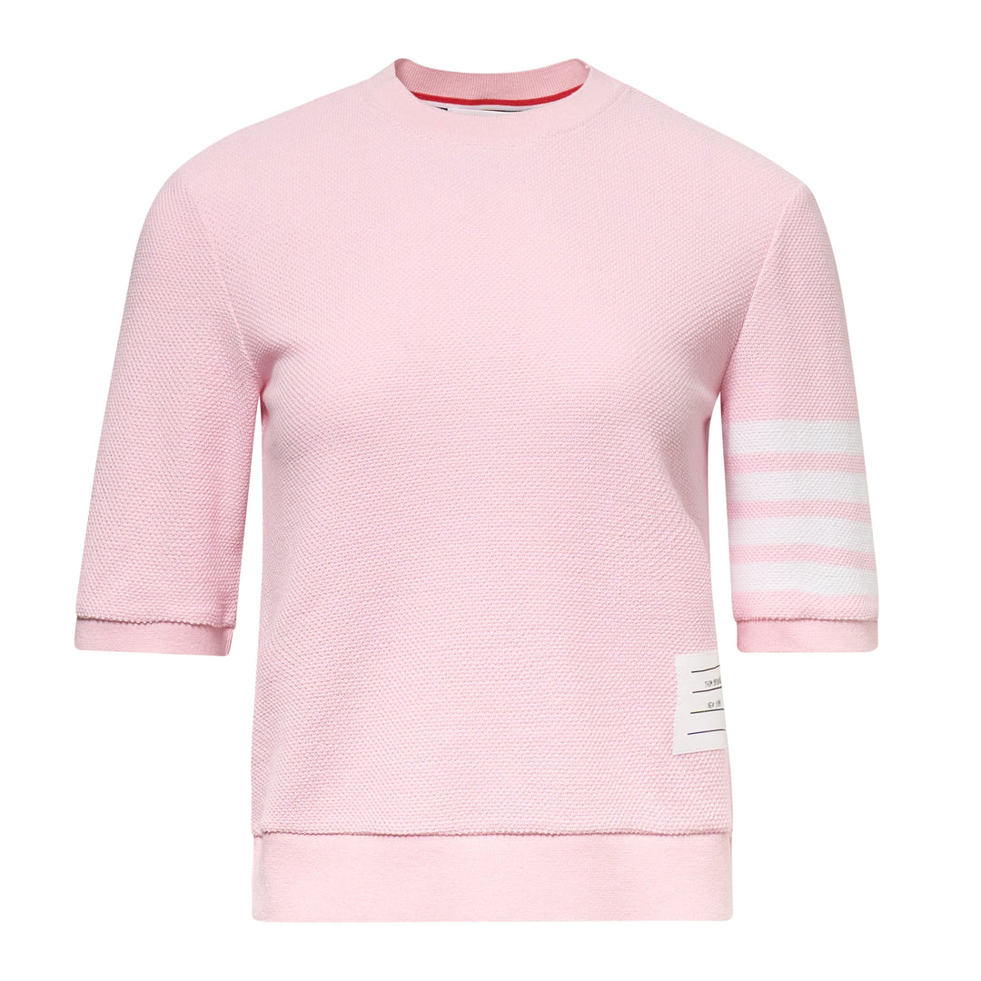 Rib Cuff Tee In Textured Pique