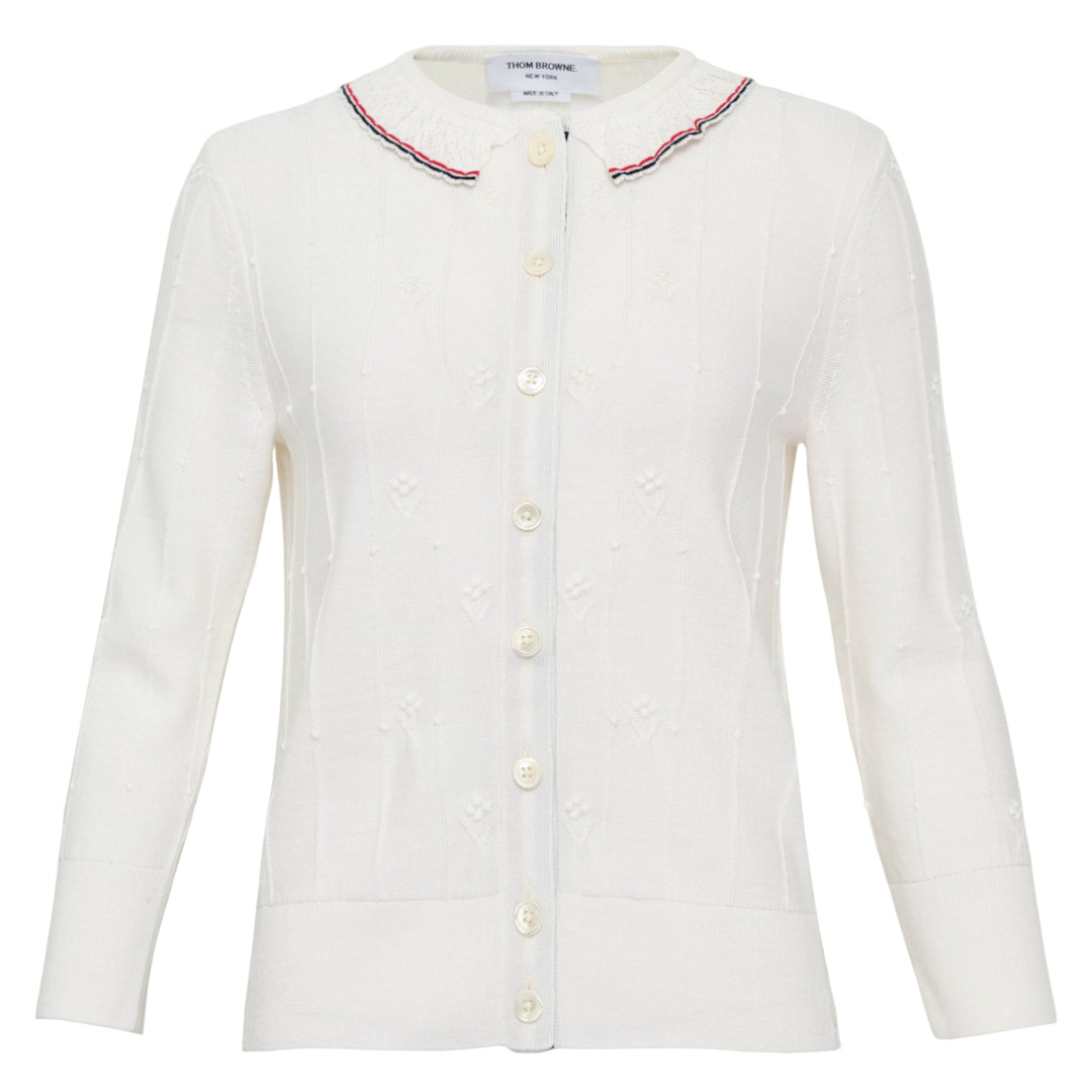 Bobble Stitch 3/4 Sleeve Knit Cardigan