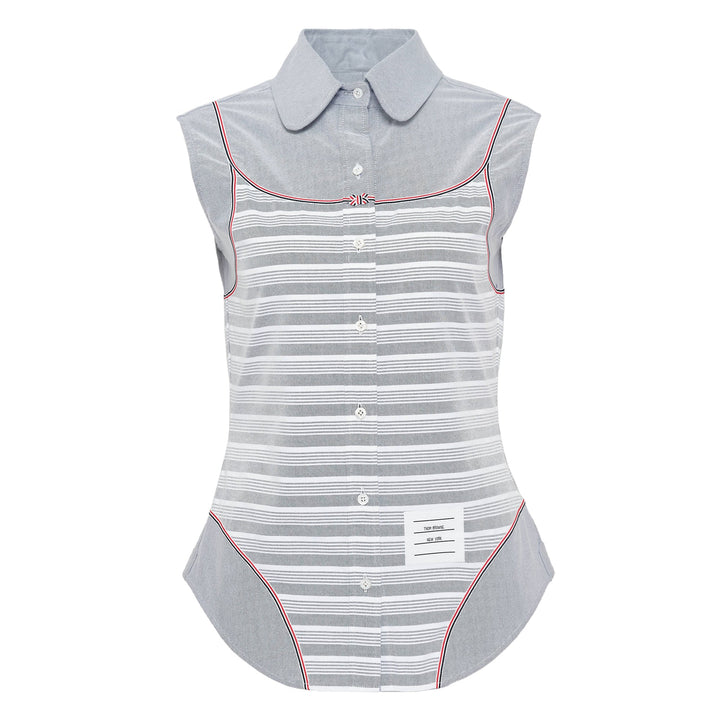 Sleeveless Swimsuit Trompe Loeil