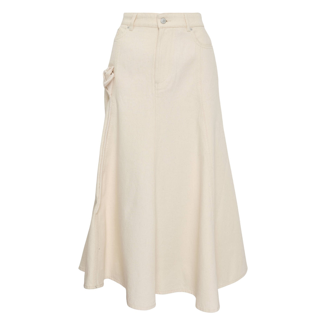 Fluted Midi Skirt Denim