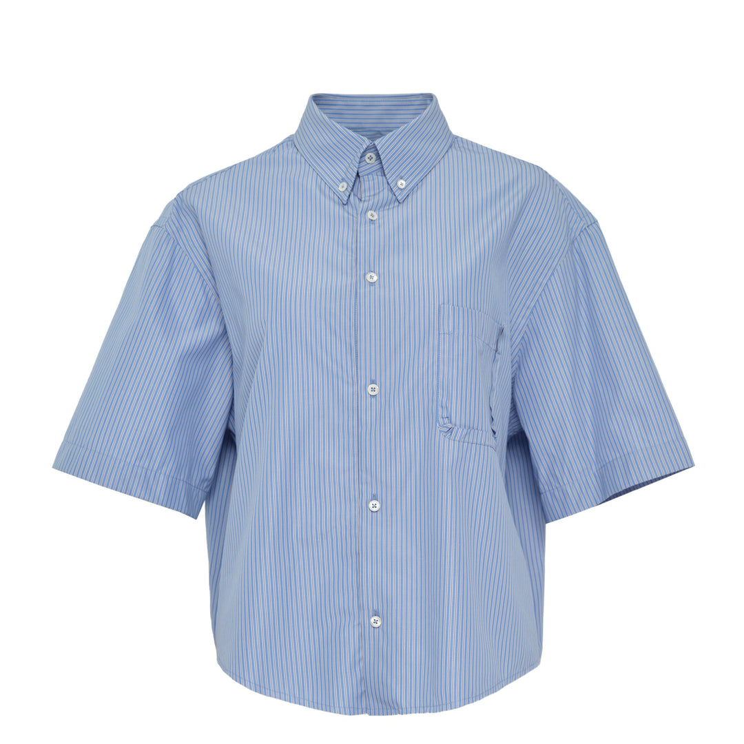 Short-Sleeved Shirt Blue Pinstripe