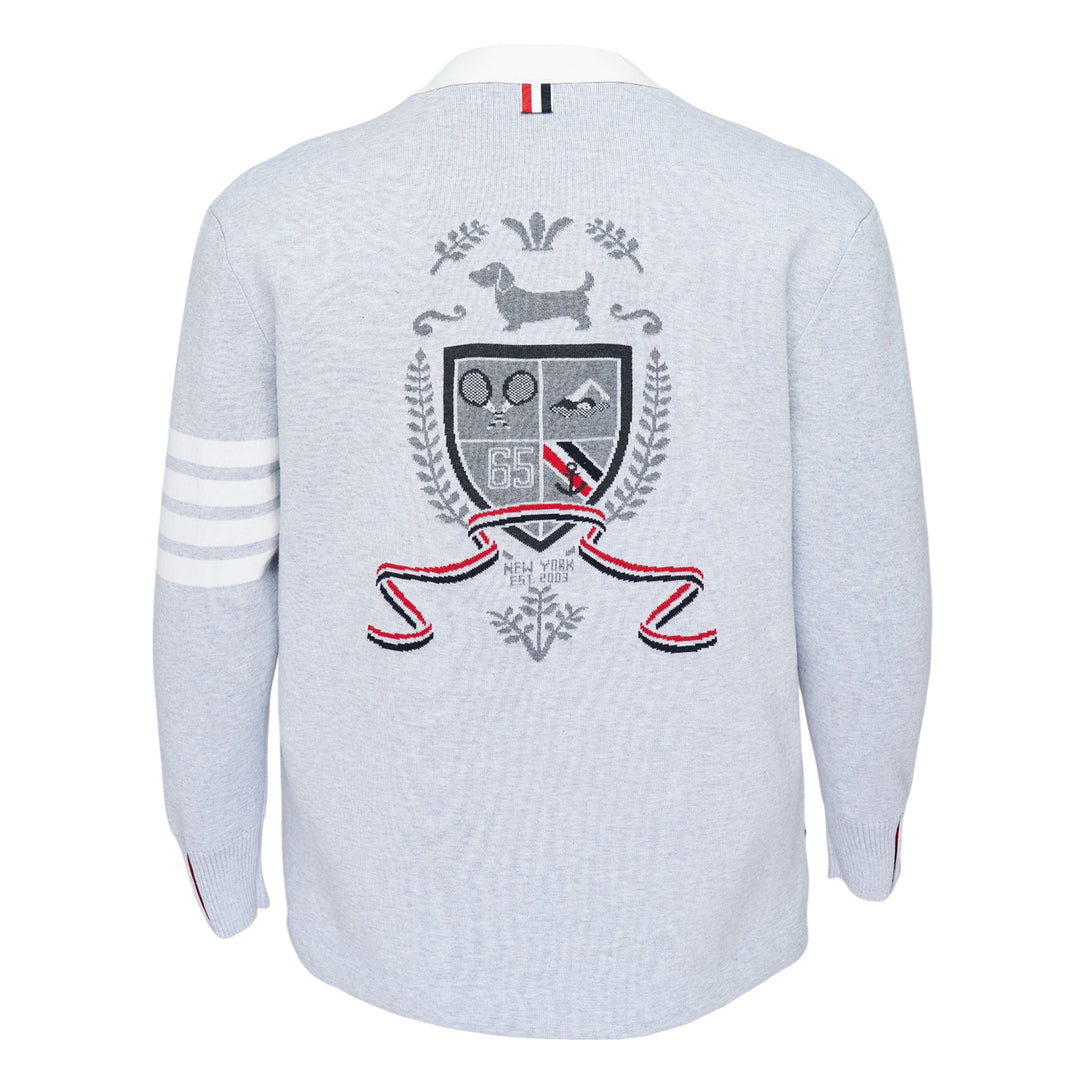 Crest Intarsia Jacquard Rugby Fit Cardigan