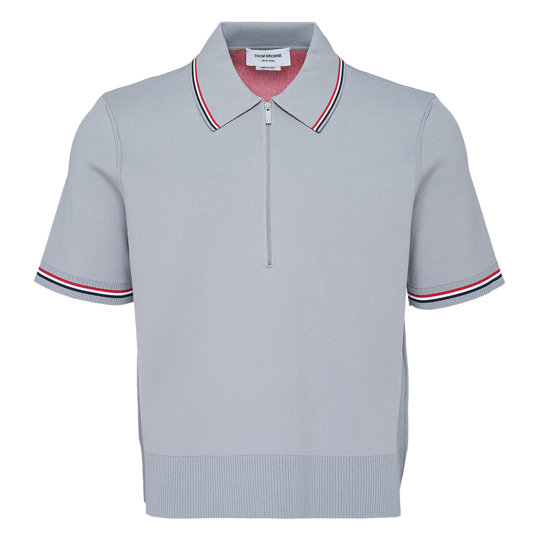 Thom Browne Intarsia Half Zip Polo – Available at Club 21, Official Retailer in Singapore, Malaysia & Thailand with Global Shipping Online