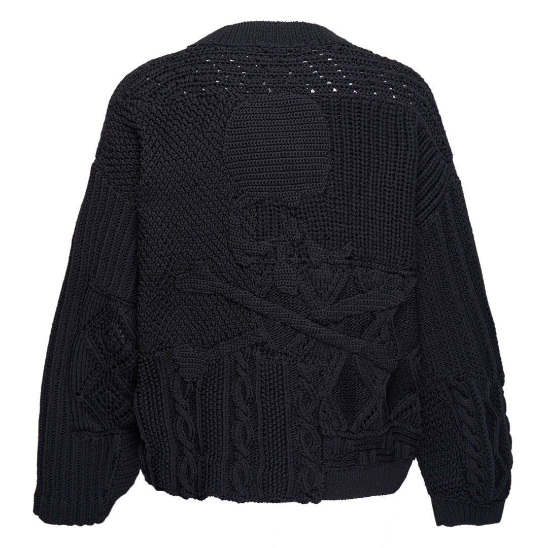 Oversized Hand Knitted Patchwork Cardigan
