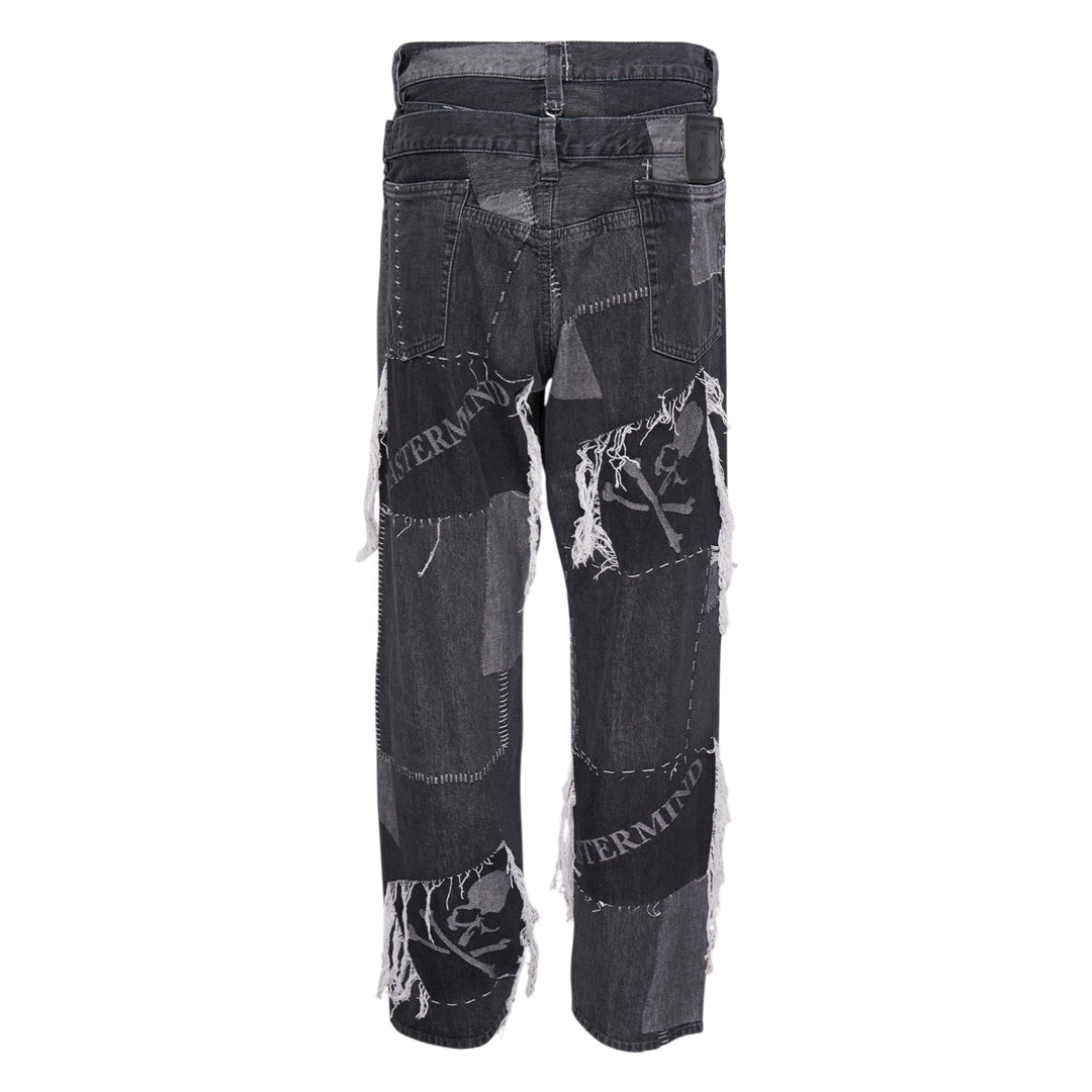Patchwork Jacquard Straight Denim