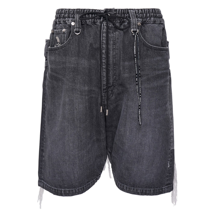Patchwork Jacquard Denim Shorts