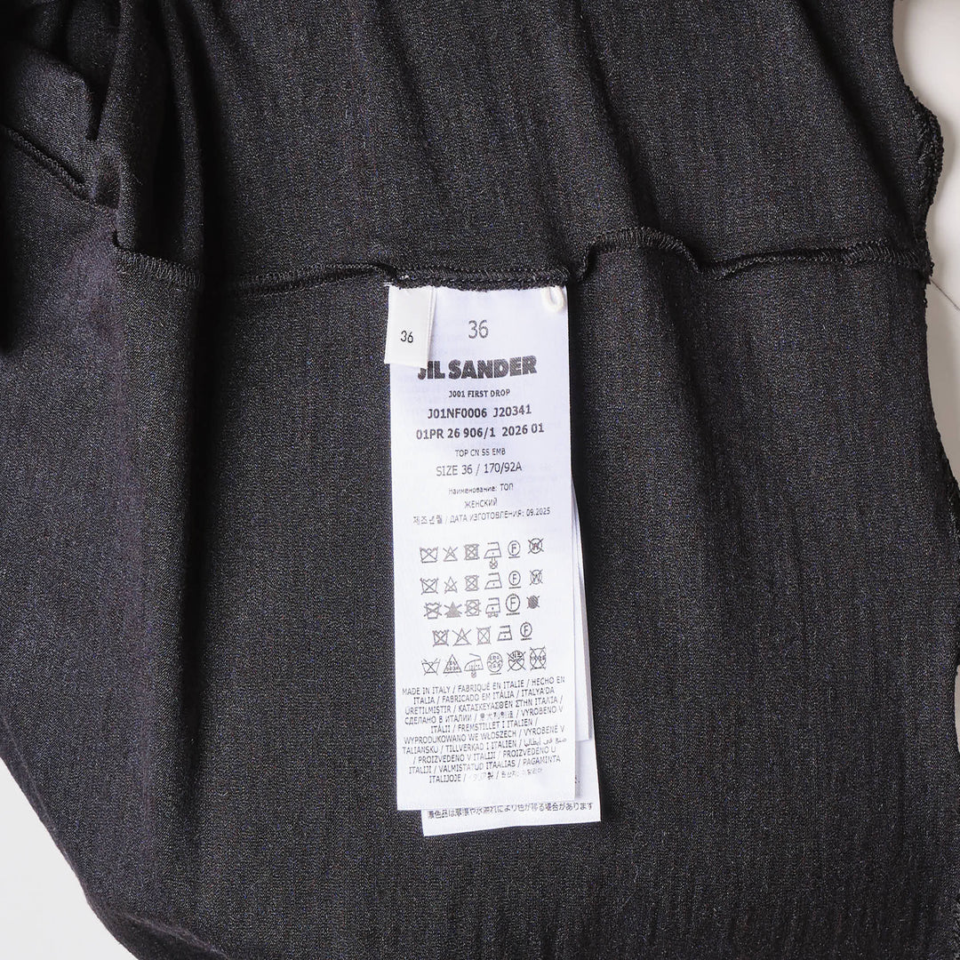 Embroidered Stretch Silk Linen Top