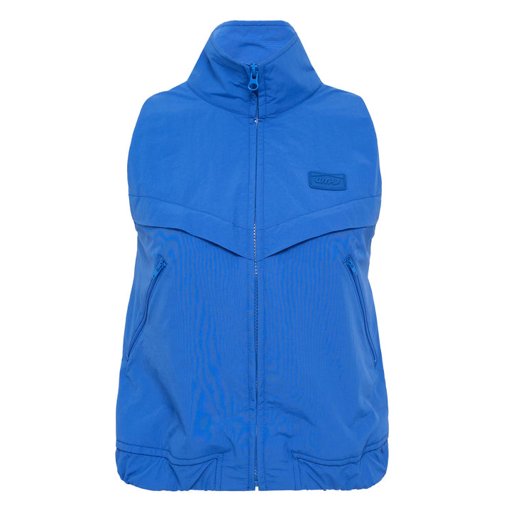 Blue Cropped Sleeveless Windbreaker
