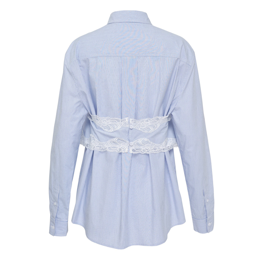 Blue Stripe Slip Layered Shirt