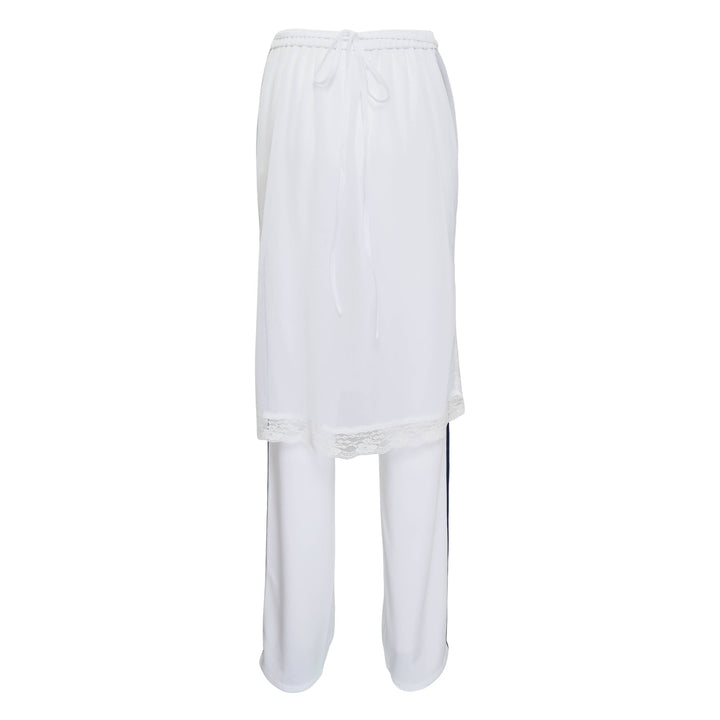 White Skirt Layered Track Pant