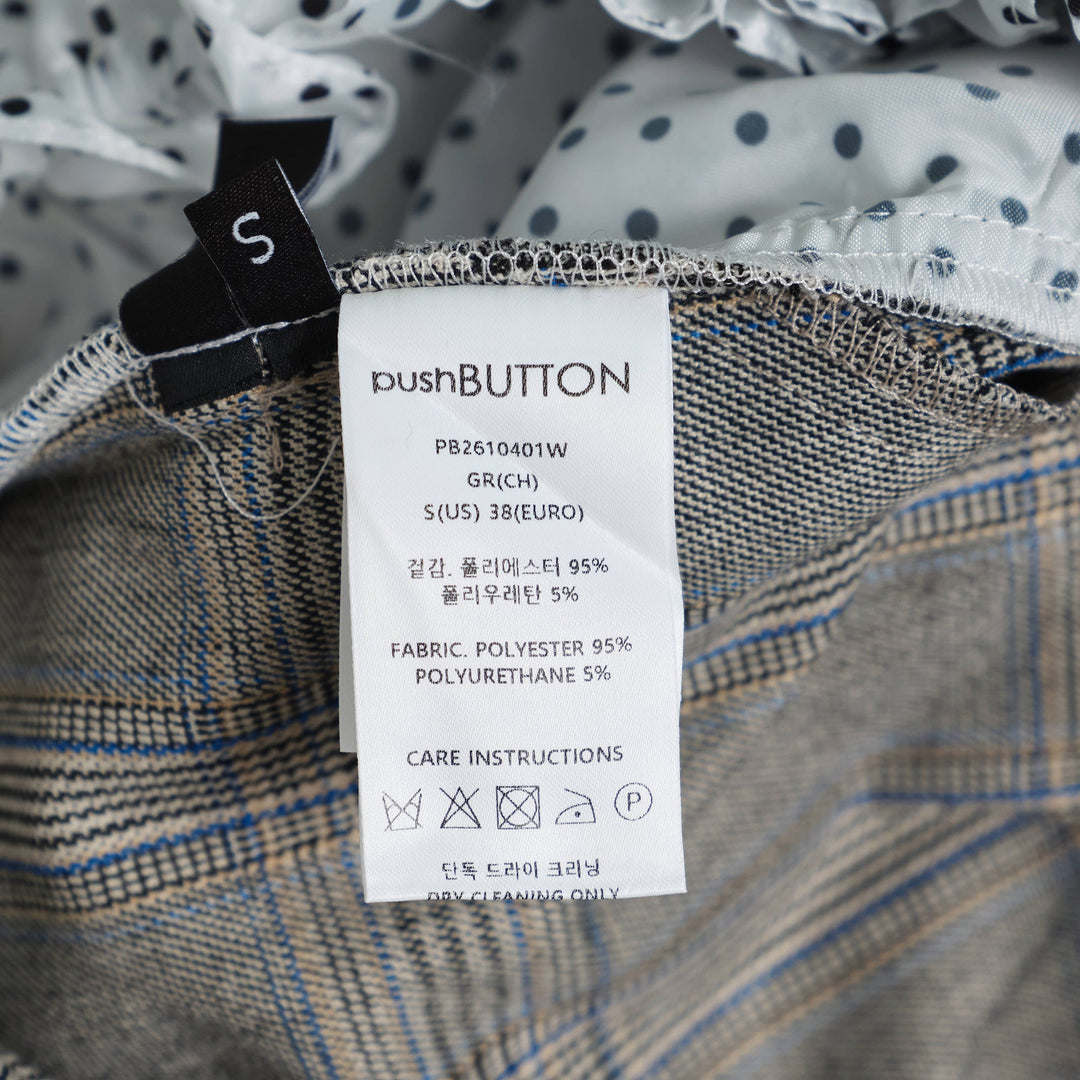 Gray Check Wrap Skirt