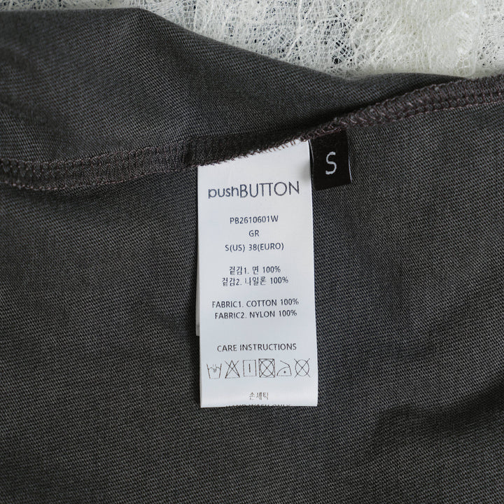 Gray Layered Lace Sleeve Tee