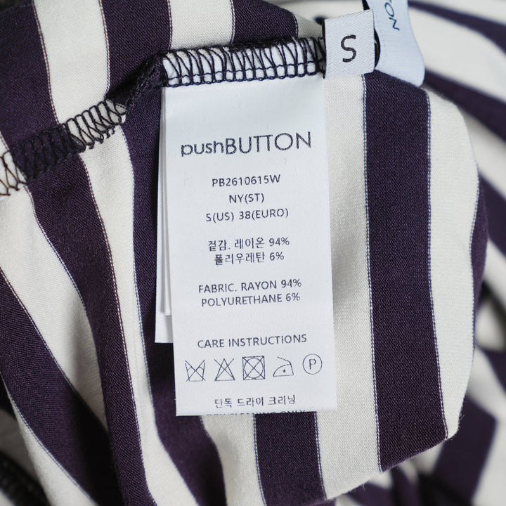 Navy Stripe Hook-And-Eye Top