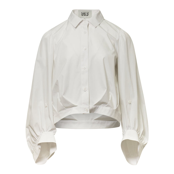 White Balloon Sleeve Blouse